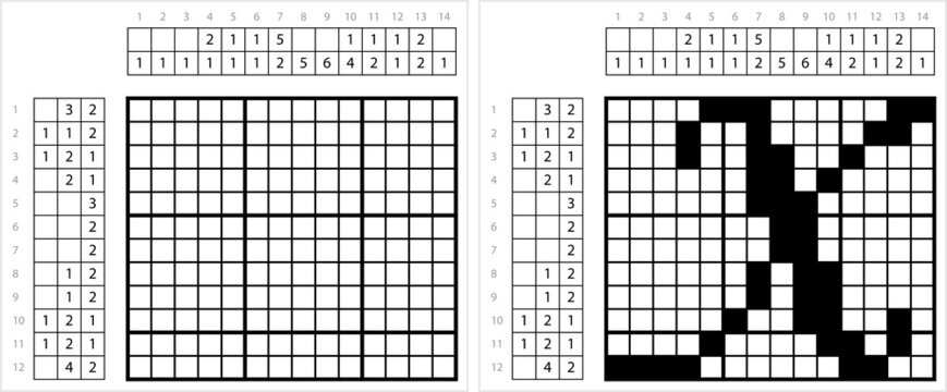Alphabet X Lowercase Nonogram Pixel Art M_2201002
