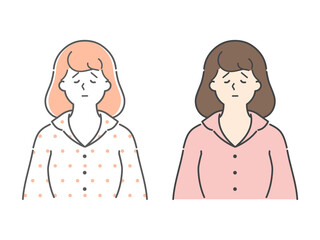 謝る女性上半身色違いセット