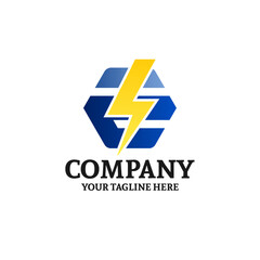 Fototapeta premium Letter E Electrical Logo