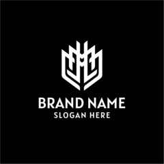 Letter M H J Monogram Logo