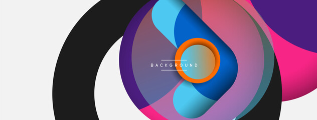 Creative geometric wallpaper. Minimal abstract background. Circles composition vector illustration for wallpaper banner background or landing page