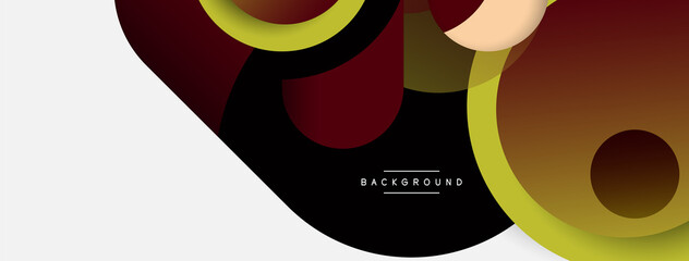 Vector round shapes circles minimal geometric background. Vector illustration for wallpaper banner background or landing page
