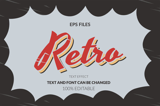 Retro classic vintage editable text effect. eps vector file. 1950 antique nostalgia template