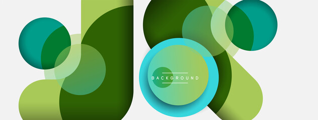 Vector round shapes circles minimal geometric background. Vector illustration for wallpaper banner background or landing page