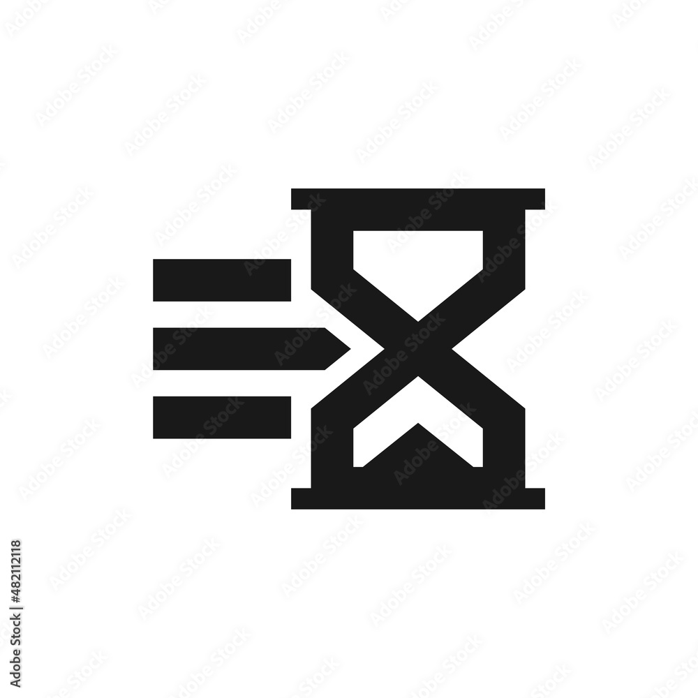 Wall mural waiting list icon isolated on solid style design