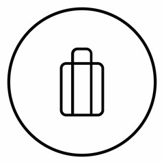 Luggage lock line icon inside circle, suitcase, line icons.