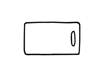 シンプルなまな板の手描きイラスト