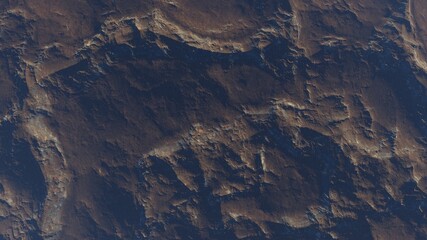 Fototapeta premium 3d render of abstract planet surface with high detailed relief