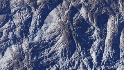 3d render of abstract planet surface with high detailed relief