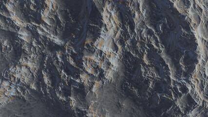 3d render of abstract planet surface with high detailed relief