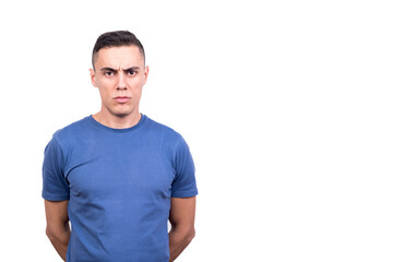 Fototapeta premium Portrait with copy space of a serious man