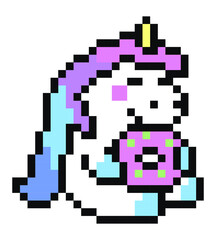Fototapeta premium Unicorn pixel art.