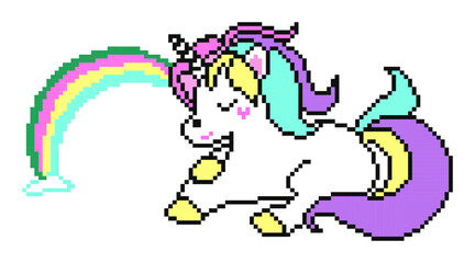 Unicorn pixel art.