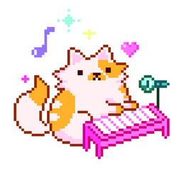 cat pixel art.