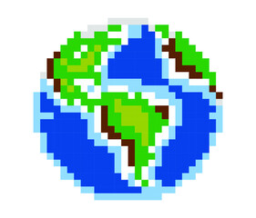 planet earth pixel art.