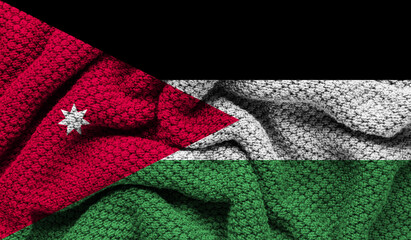 Jordan flag on knitted fabric. 3D-image