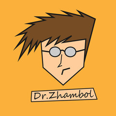 Cool cartoon vector with glasses. Design for logos, icons, esports, t-shirts