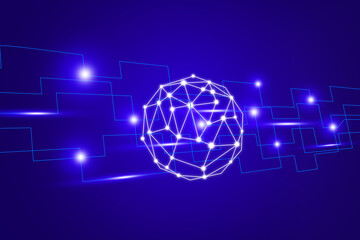 Abstract lines and connection points communication technology background for business internet network digital data connection and big data concept.
