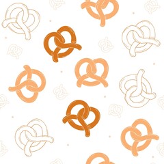 Art & Illustration, Hand drawn pretzels seamless pattern, vector illustration.