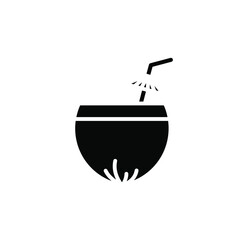 Obraz premium Coconut Drink, Juice Solid Icon, Vector, Illustration, Logo Template. Suitable For Many Purposes.