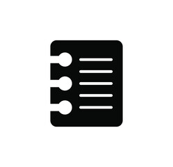 Notes, Notepad, Notebook, Memo, Diary, Paper Solid Icon, Vector, Illustration, Logo Template. Suitable For Many Purposes.