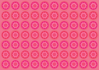 circle hearts on pink background