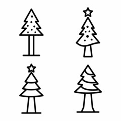 Christmas Tree Icon Design Vector Logo Template Illustration Sign And Symbol