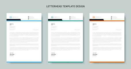 Business letterhead template or Corporate letterhead template design, professional letterhead design for business projects	
