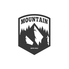 Illustration for sport adventure, camping, campfire, emblem camping, hobby illustration. Vintage mountain campfire vector logo and labels set