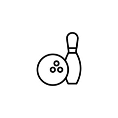 Bowling icon. bowling ball and pin sign and symbol.