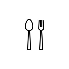 spoon and fork icon. restaurant sign and symbol