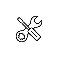 Repair tools icon. tool sign and symbol. setting icon. Wrench and screwdriver. Service