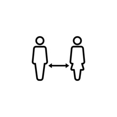 Social distancing. social distance sign and symbol. self quarantine sign