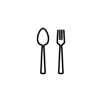 spoon and fork icon. restaurant sign and symbol