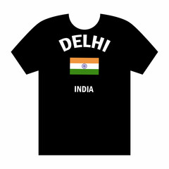 T-shirt Designs, Delhi and India Writings plus Indian flags.