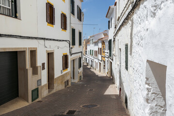 Fototapeta na wymiar Traditional architecture in Alaior, a small city in Menorca, Balearic Islands, Spain