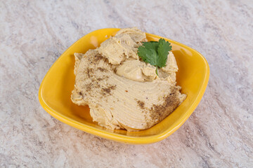 Traditional Jewish Hummus with olive oil