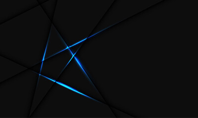 Abstract blue light shadow cross on black geometric with blank space design modern futuristic background vector