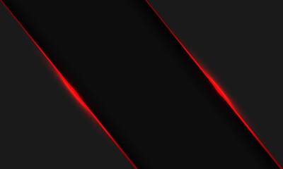 Abstract black red line light banner slash on grey design modern futuristic background vector - obrazy, fototapety, plakaty