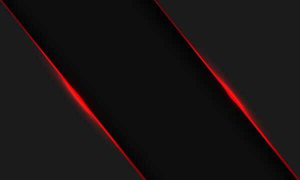 Abstract black red line light banner slash on grey design modern futuristic background vector