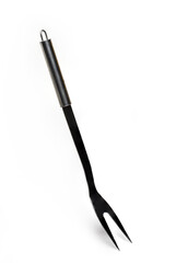 large metal barbecue fork grill white background