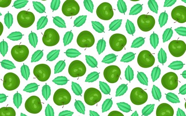 Food and drinks. Background. Texture.Green apples and mint leaves.