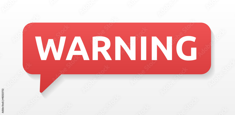 Aufkleber warning message isolated on white background.