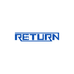 Return typography logo design.
