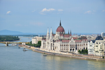 Fototapeta na wymiar View of the parliament building in Budapest city, Hungary