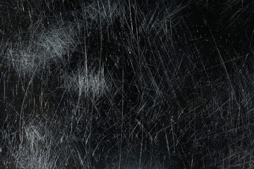 Fototapeta na wymiar scratch black background overlay / abstract black dark background, broken cracks and scratches for overlay
