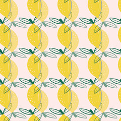 vector seamless yellow lemon pattern 