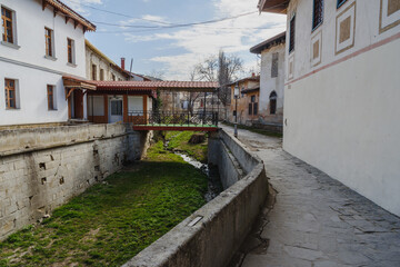 View of River Street near Khan's Palace in Bahchysarai. Crimea