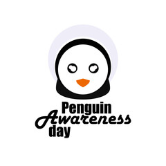 Vector illustration in honor of Penguin Awareness Day