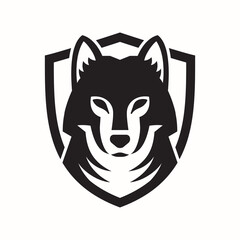 Wolf logo black and white